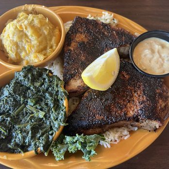 Barbara Jean's Restaurants - Blackened tuna, squash casserole, spinach - Southern Near Me - St. Simons, Georgia