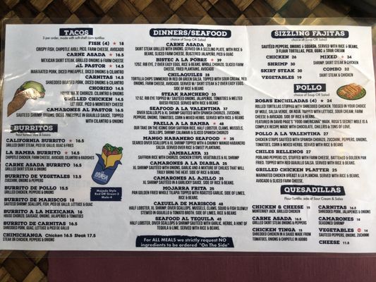 Menu photo 1 La Bamba Mexican Restaurant Brant Beach, NJ Menu photo 1 La Bamba Mexican Restaurant Brant Beach, NJ