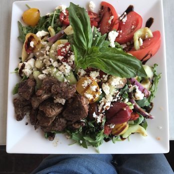 Riverwalk Restaurant - Steak and Tomato Salad - Devine. - New American Near Me - Yorktown, Virginia
