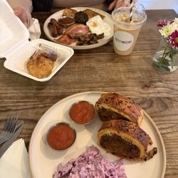 Pottingers - Sausage Rolls, Scone, Iced Latte, and Fry