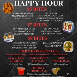 Splitz Bar & Grill - Happy hour menu M-F 4-7 PM
