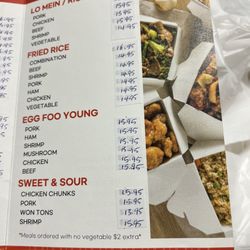New Dragon Restaurant - Recent Menu