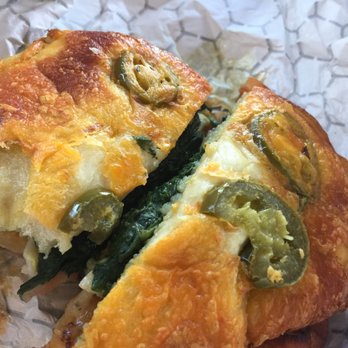 Einstein Bros. Bagels - Bacon spinach egg on a jalapeño cheese bagel yum - Bagels Near Me - Chula Vista, California Einstein Bros. Bagels - Bacon spinach egg on a jalapeño cheese bagel yum - Bagels Near Me - Chula Vista, California