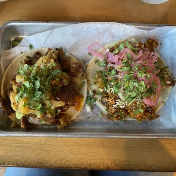 Milwalky Taco - Pastor taco on the left, pollo taco on the right - Mexican Near Me - Libertyville, Illinois Milwalky Taco - Pastor taco on the left, pollo taco on the right - Mexican Near Me - Libertyville, Illinois