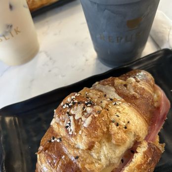 Republik Coffee Burbank - Black Vanilla Latte Ham & Cheese Croissant - Cafes Near Me - Burbank, California Republik Coffee Burbank - Black Vanilla Latte Ham & Cheese Croissant - Cafes Near Me - Burbank, California