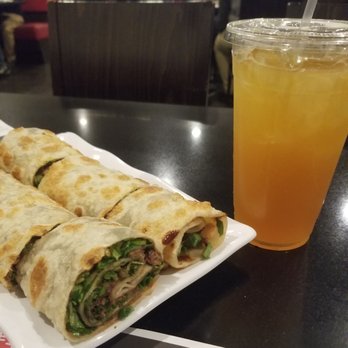 101 Noodle Express - Beef roll and lemon green tea - Chinese Near Me - Alhambra, California