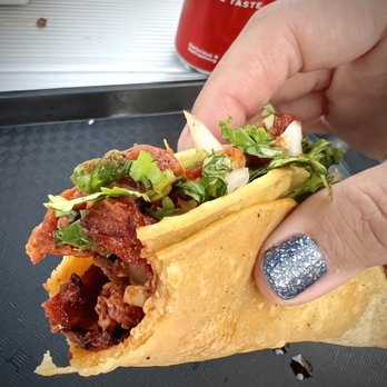 Tacomasa - Admiring my nails while eating tacos; lol. Shiny things!! - Tacos Near Me - Long Beach, California