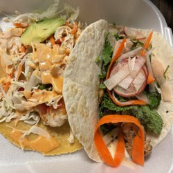 Urban Taco - Shrimp taco and chicken banh mi taco
