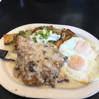 Sax's Joint - My chicken fried chicken ok with two eggs and county potatoes - Breakfast & Brunch Near Me - Petaluma, California