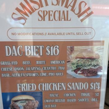 Smish Smash - Menu - Burgers Near Me - San Francisco, California