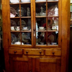 Twin Oaks Antiques - Early 19th century curly maple corner cupboard, three drawers, bracket feet, 16 panes, walnut secondary wood