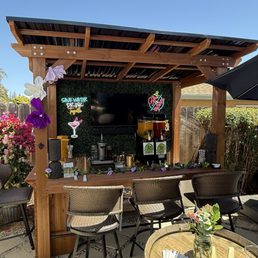 Bar set up with margarita machine.