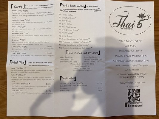 Menu photo 5 Thai 5 -Thai Food Express Mill Creek, WA