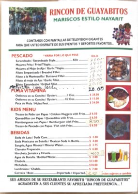 Menu photo 3 Rincon De Guayabitos La Puente, CA