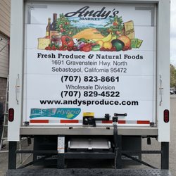 Econoline Signs - Full color digitally printed vehicle graphics for Andy's Produce Market in Sebastopol.