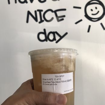 Tea Spot - My lychee tea with no sugars and boba - Coffee & Tea Near Me - Aiea, Hawaii Tea Spot - My lychee tea with no sugars and boba - Coffee & Tea Near Me - Aiea, Hawaii
