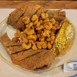 Croaker bone in with popcorn shrimp - small