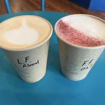 Bazaar Cafe - London Fog Latte with Almond Milk and Fuijan Fog with Oat Milk - Coffee & Tea Near Me - San Francisco, California Bazaar Cafe - London Fog Latte with Almond Milk and Fuijan Fog with Oat Milk - Coffee & Tea Near Me - San Francisco, California