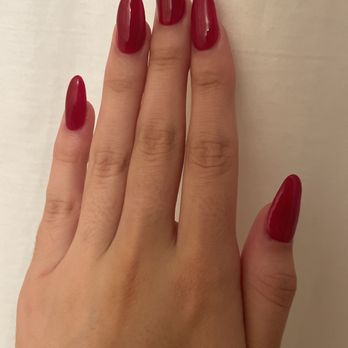 Spa Nails - Cranberry red fill - Nail Salons Near Me - Bonney Lake, Washington