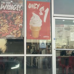 This is proof they sell ice cream cones but they don't sell them more than an hour before closing.