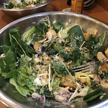 Salata - My salad with very little dressing and two lonely artichoke hearts. LOL - Salad Near Me - Houston, Texas