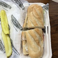 Firehouse Subs - Medium Turkey with provolone. Extra pickle