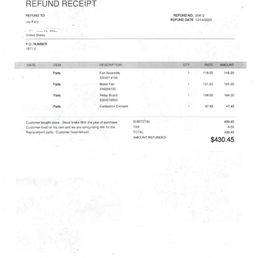 refund reciept