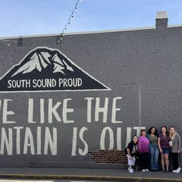 Super cute mural outside of the cafe.