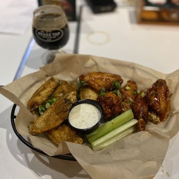 The Brass Tap - Wings Half / Half Brown Sugar Bourbon / Korean BBQ - Sports Bars Near Me - Reno, Nevada The Brass Tap - Wings Half / Half Brown Sugar Bourbon / Korean BBQ - Sports Bars Near Me - Reno, Nevada