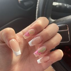 Kyla Nail Spa - Acrylic nail design cherry french tip