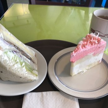 Aroma Corner - Cold chipped bbq sandwich and strawberry coconut cream cake with Jasmine Tea $10.70 - Coffee & Tea Near Me - Jacksonville, Florida Aroma Corner - Cold chipped bbq sandwich and strawberry coconut cream cake with Jasmine Tea $10.70 - Coffee & Tea Near Me - Jacksonville, Florida