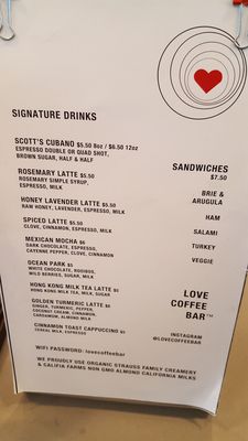 Menu photo 4 Love Coffee Bar Santa Monica, CA
