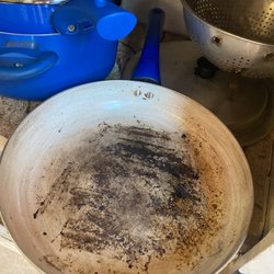 Pioneer On Long Lake - Pan provided to cook with! Yuck!!!!