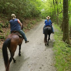 Riding the trails at nearby Moses Cone