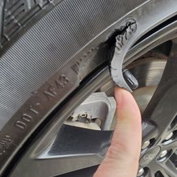 The gash in this sidewall does not pass inspection. Unless you work at Salem Ford.