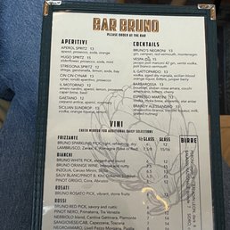 a menu on a table a menu on a table