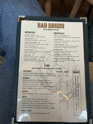 Menu photo 2 Bar Bruno Athens, GA