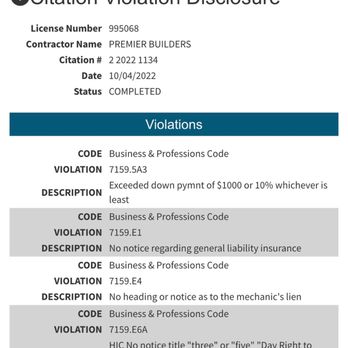 Premier Builders and Hardscape - Contractors State License Board Citation Violations committed by OC Premier Builders - Landscaping Near Me Premier Builders and Hardscape - Contractors State License Board Citation Violations committed by OC Premier Builders - Landscaping Near Me