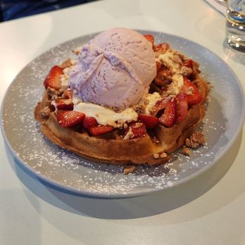 Demetres - Lady in pink on waffles - Desserts Near Me - Richmond Hill, Ontario Demetres - Lady in pink on waffles - Desserts Near Me - Richmond Hill, Ontario