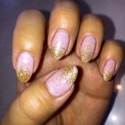 No chip/ Gel polish w/ ombré sparkles
