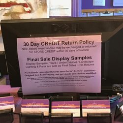Light'n Leisure - Picture of of posted Exchange policy, for Jackie G.