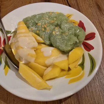 Sticky Rice Thai - Sticky mango rice. Mangos not in season rn but it was still tasty - Thai Near Me - San Jose, California