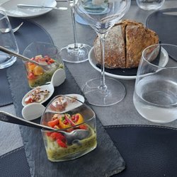 La Table de Palafitte - Veggie caviar and sashimi...and delicious crusty fresh baked bread