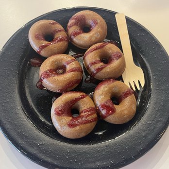 Skoden Coffee At Central Records - Mini blue corn donuts with berry glaze - Coffee & Tea Near Me - Phoenix, Arizona Skoden Coffee At Central Records - Mini blue corn donuts with berry glaze - Coffee & Tea Near Me - Phoenix, Arizona