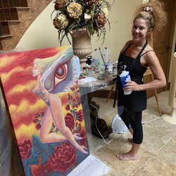 Art & Asanas - The artist at work!