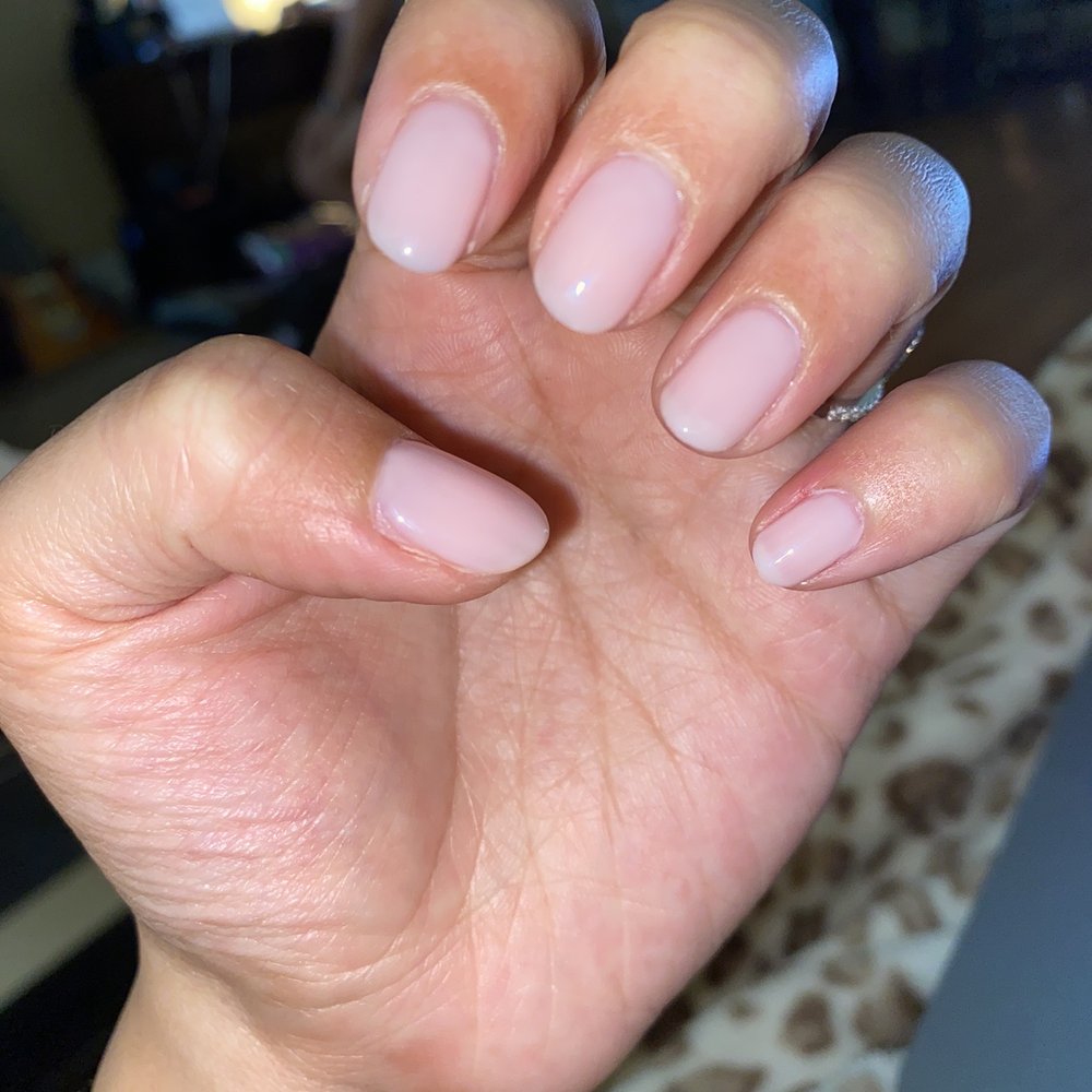 One coat of funny bunny, two coats of bubble bath shellac One coat of funny bunny, two coats of bubble bath shellac
