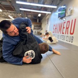 Two students sparring at Shimeru's martial arts facility at the Outlets at Lake Elsinore.