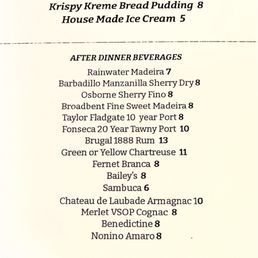 Dessert Menu Dessert Menu
