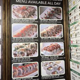 Menu of sushi - yummy !!! Menu of sushi - yummy !!!