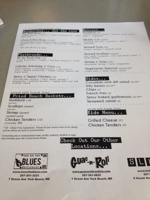 Menu photo 7 Stones Throw York, ME